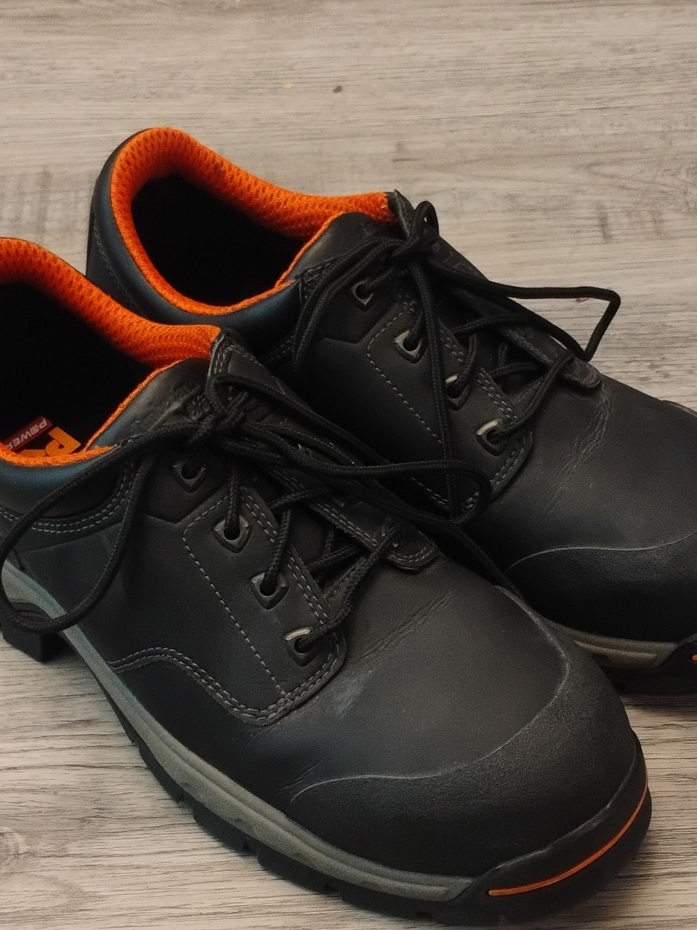 Timberland PRO Black Shoes with Orange Lining Steel Toe Men's Size 11.5M
